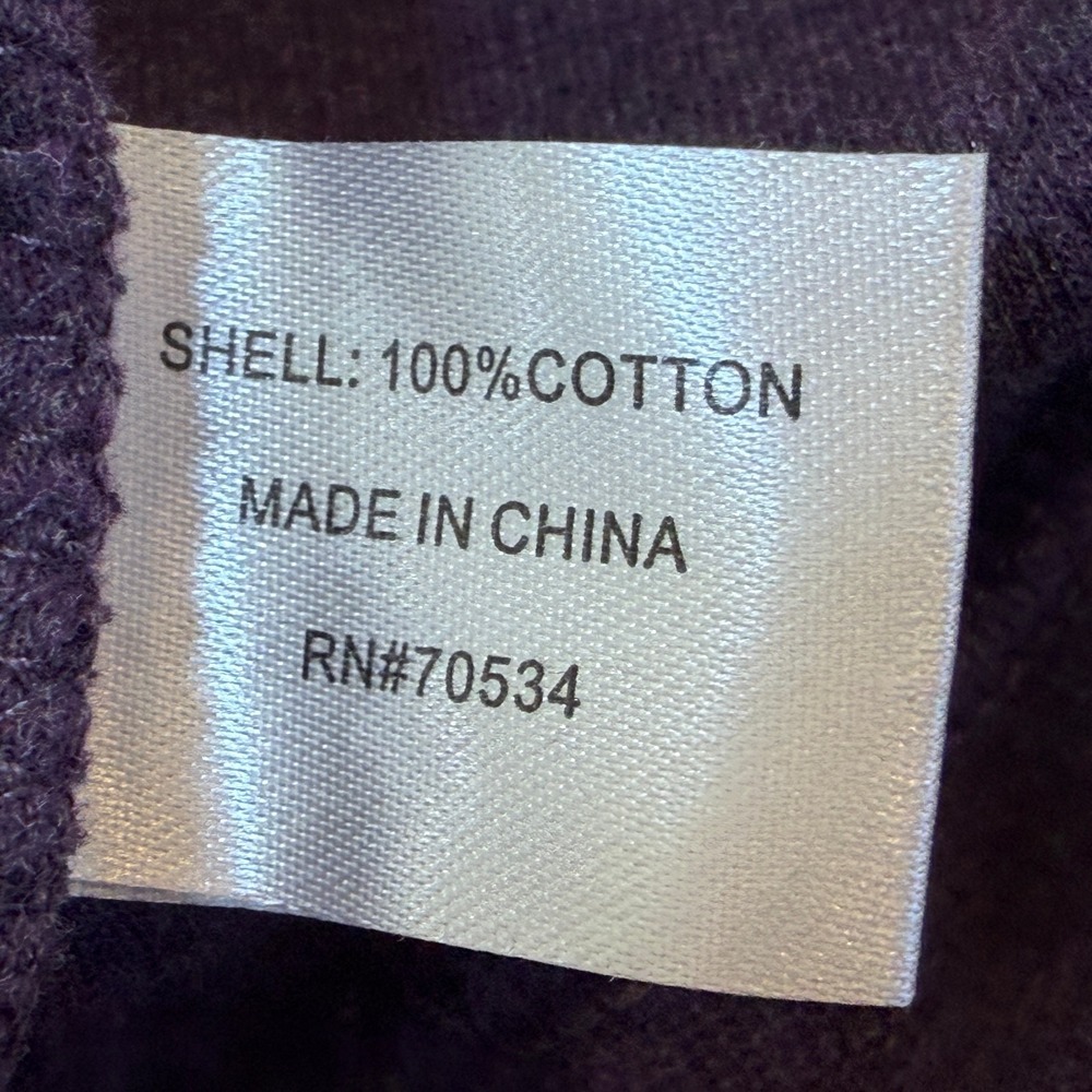 Orvis 1/4 Zip Pullover Sweater Mens Size Medium Purple Long Sleeve Collar Cotton - Picture 7 of 9